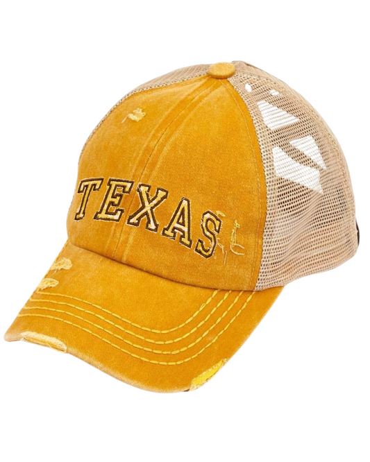 Texas Criss Cross Ponytail Hat