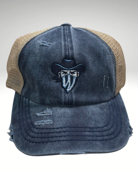 Criss Cross Ponytail Wrangler Mask Hat