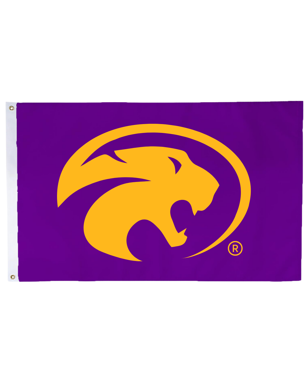 Flag Purple with Yellow Panther head