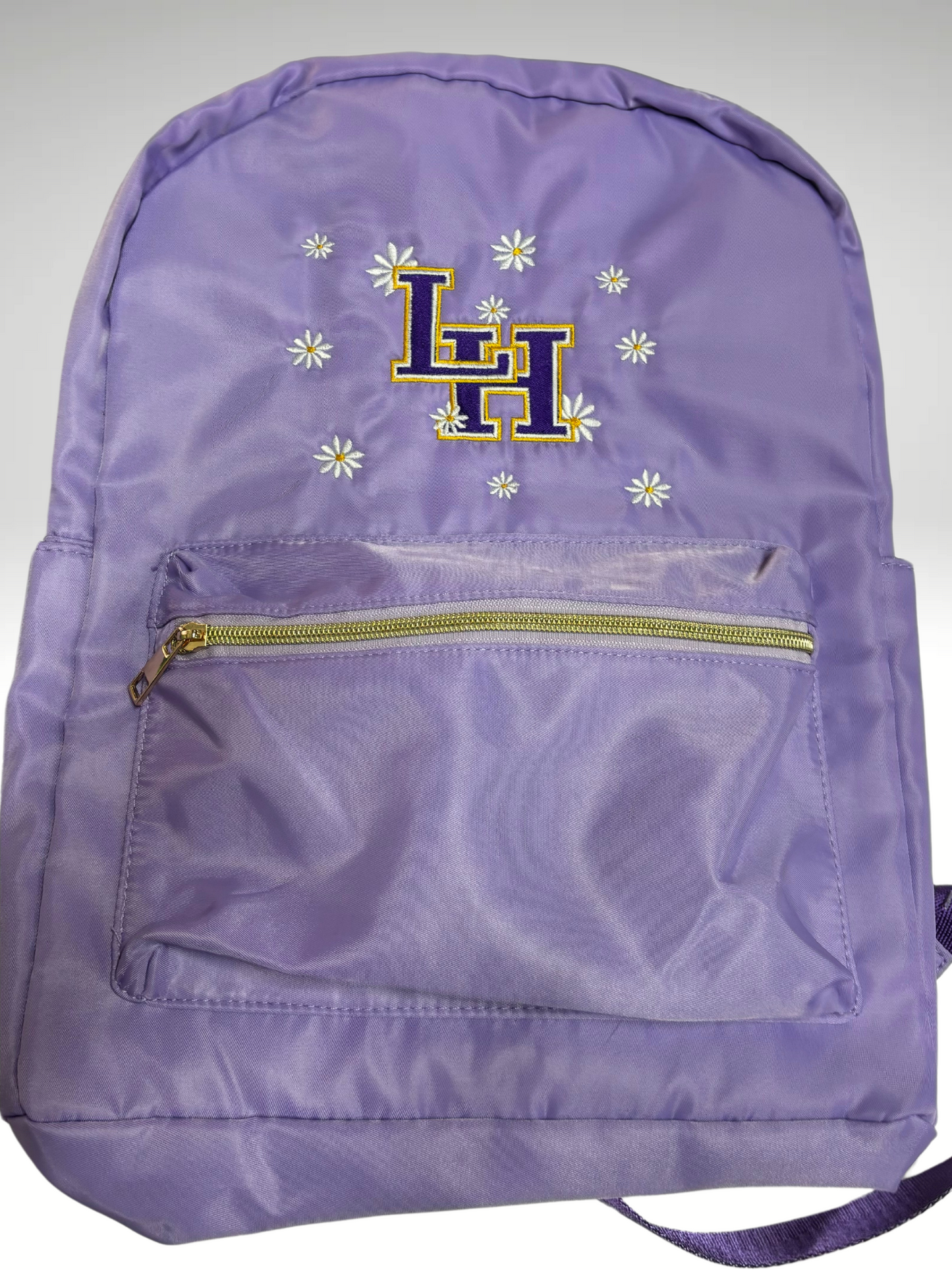 Nylon Backpack Light Purple Flowers