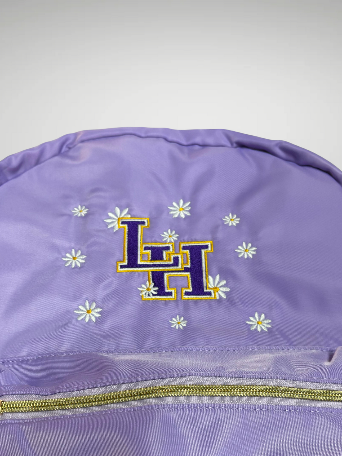 Nylon Backpack Light Purple Flowers