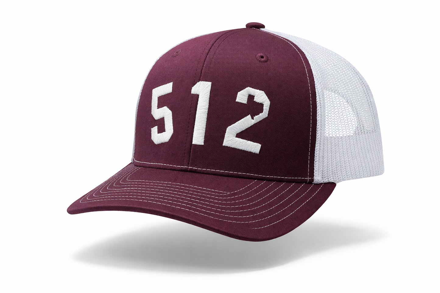 512 Maroon Snapback Trucker Cap