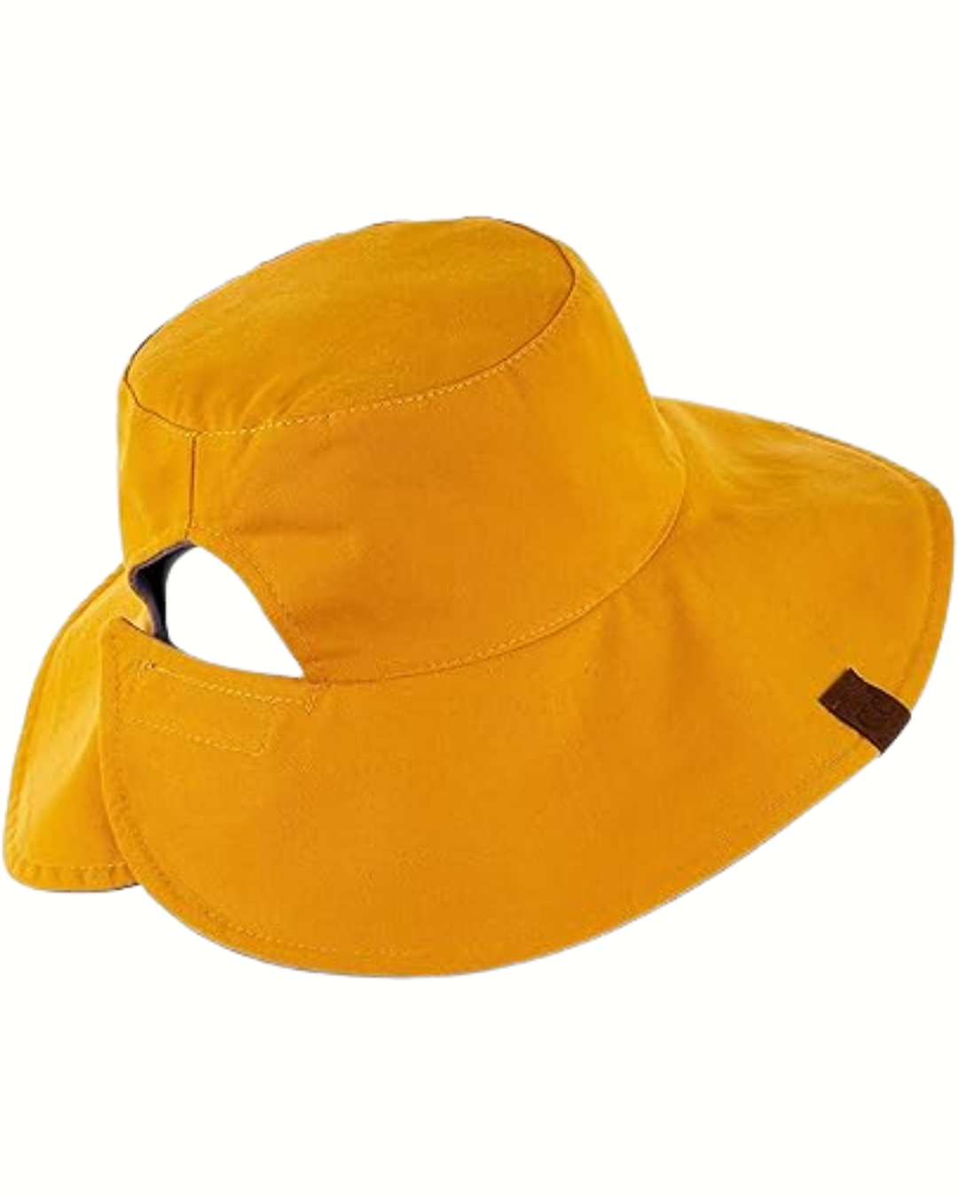 Reversible Ponytail Bucket Hat