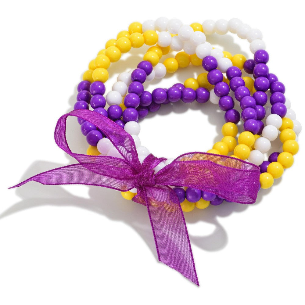 Beaded Stretch Bracelets With Bow Detail