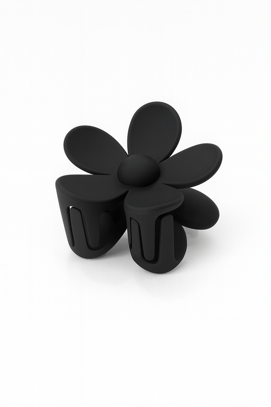 Matte Flower Black Hair Clip