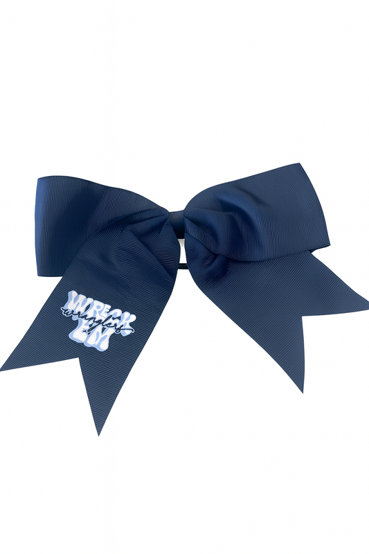 Cheer Bow Navy Wreck’em