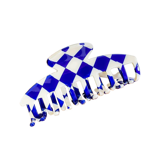 Checker Acetate Claw Hair Clip