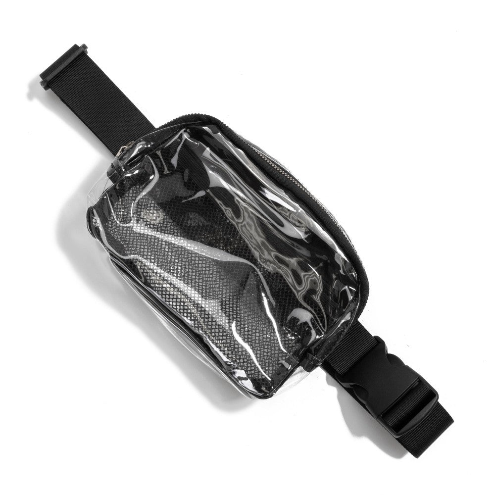 Clear Crossbody Belt Bag Black