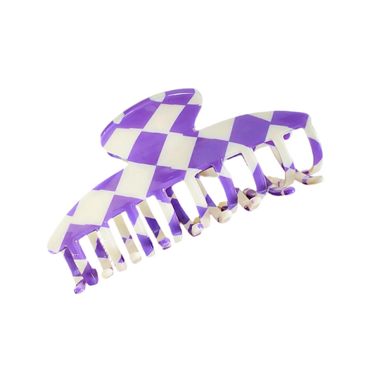 Checker Acetate Claw Hair Clip