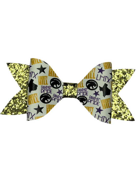 Panther LH Bow 5”  Clip  Gold