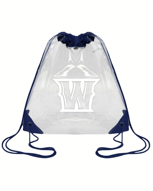 Clear Drawstring Backpack Navy W