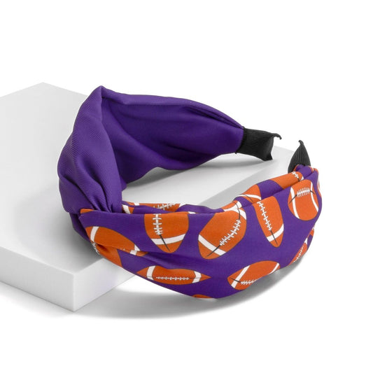 Football Printed Headband Purple