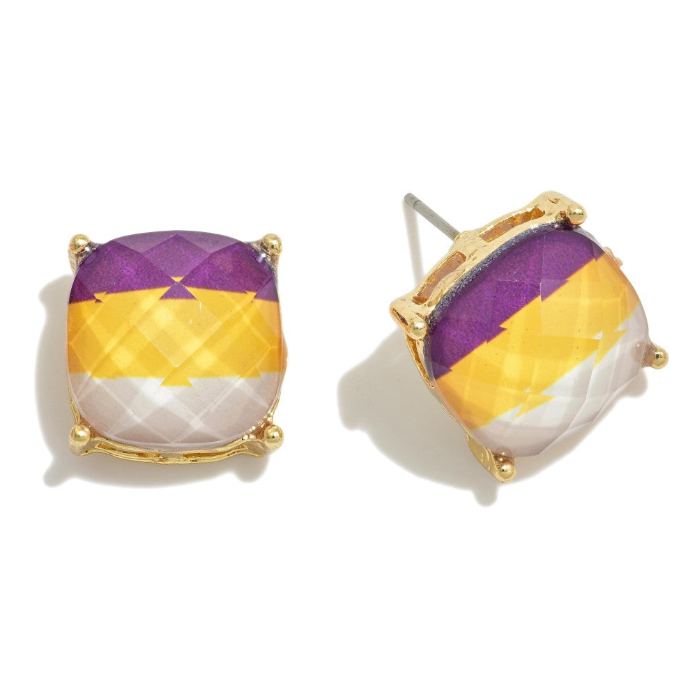 Game Day Faceted Stud Earrings
