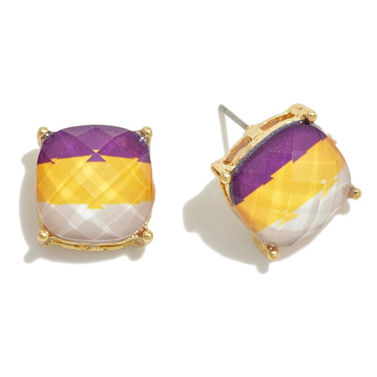 Game Day Faceted Stud Earrings