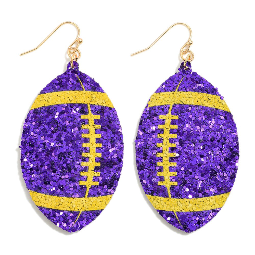 Glitter Football Drop Earrings
