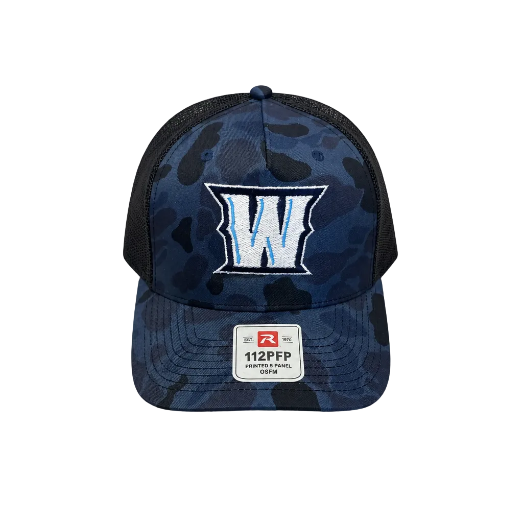 W Navy Camo Trucker Hat