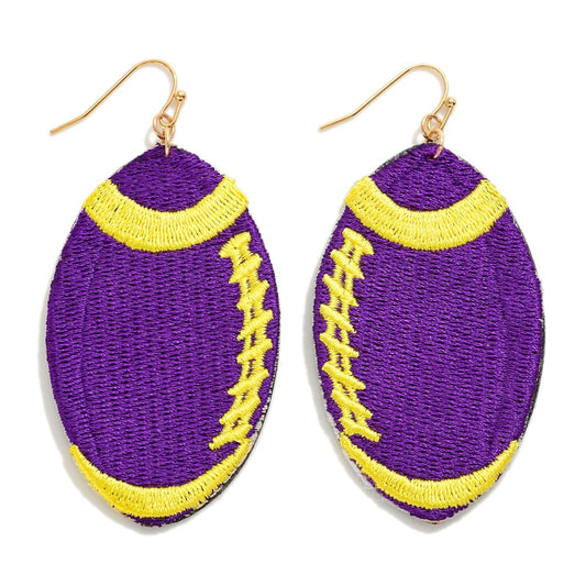 Football Patch GameDay Drop Earring