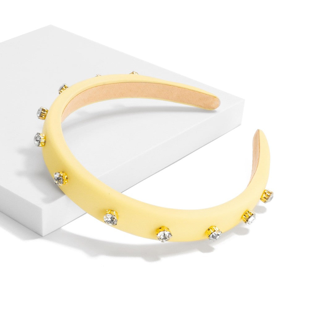 Rhinestone Studs headband yellow