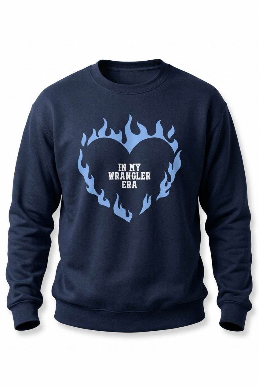 In My Wrangler Era Navy Crewneck