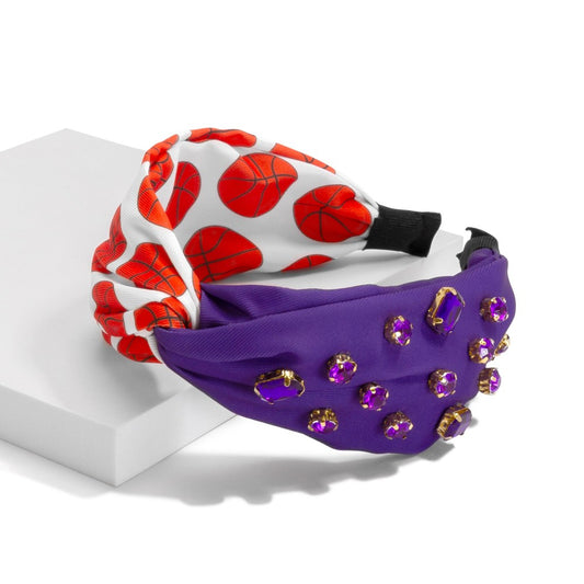 Basketball with Rhinestone Headband Purple