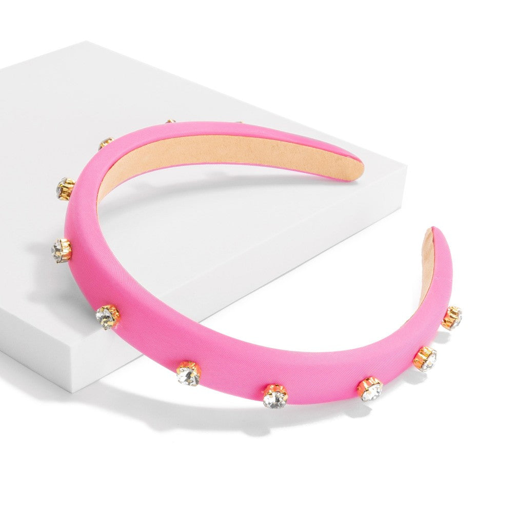 Rhinestone Studs headband Pink