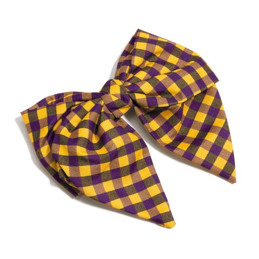 Checkered Plaid Game Day Clip-in Hair Bow
