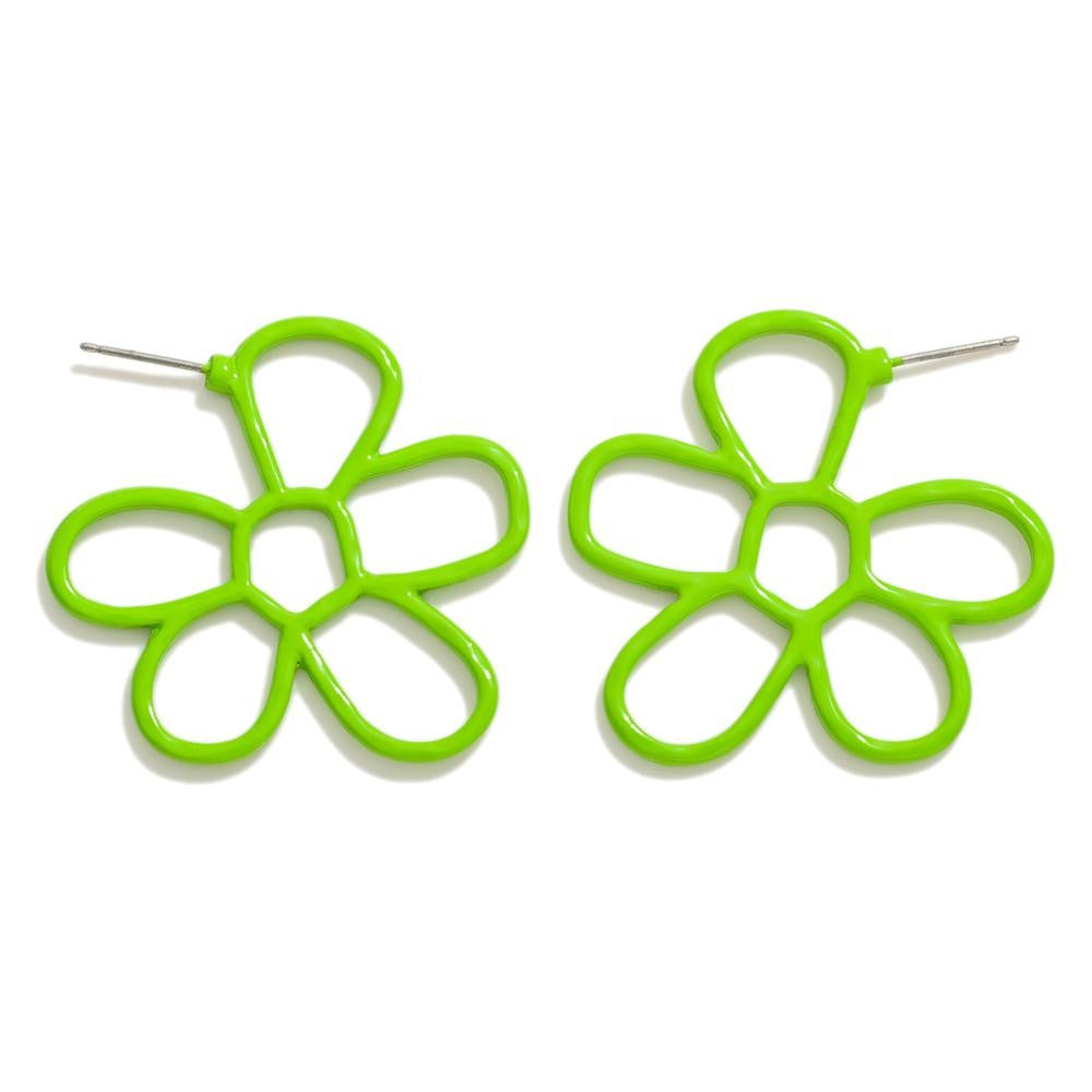 Green Flower Earrings