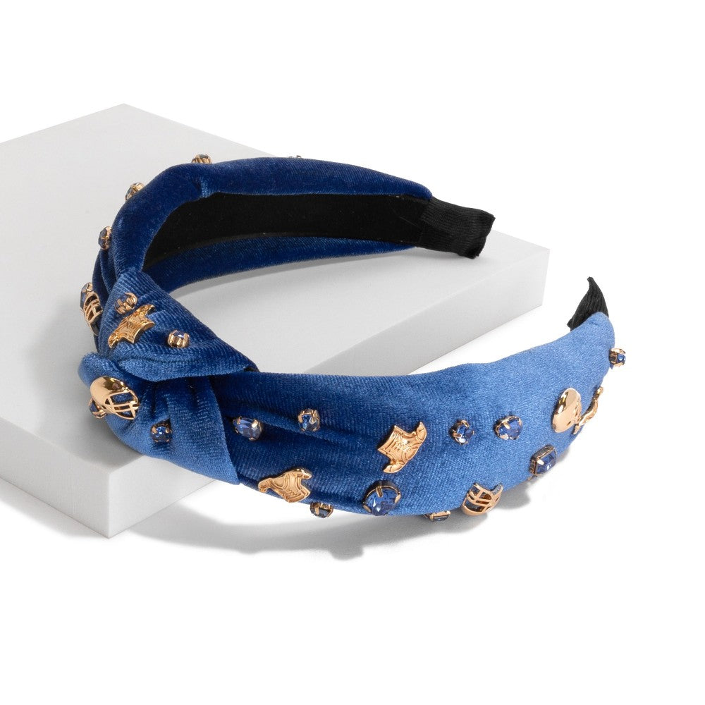 Velour Knotted Rhinestones Headband