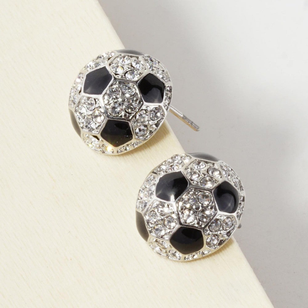 SoccerPave Rhinestone Earrings