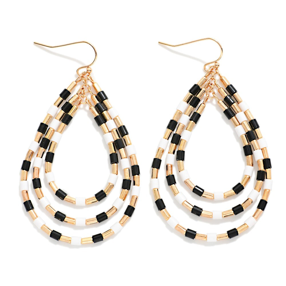 Black Nesting Heishi Earring