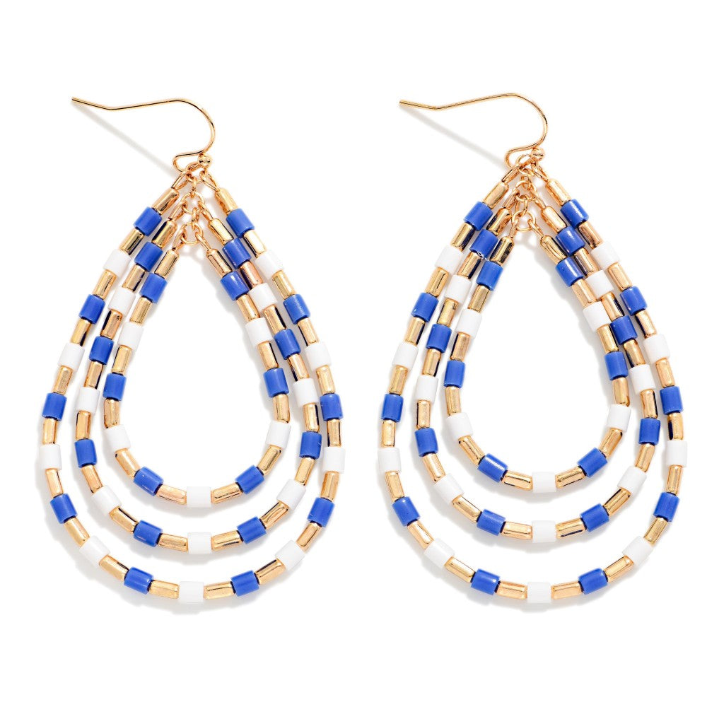 Blue Nesting Heishi Earring