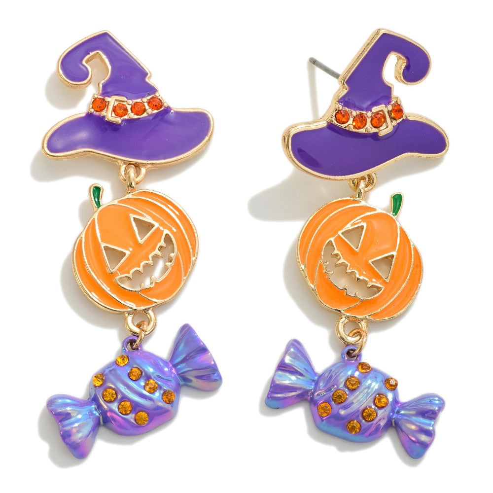 Enamel Halloween Drop Earring