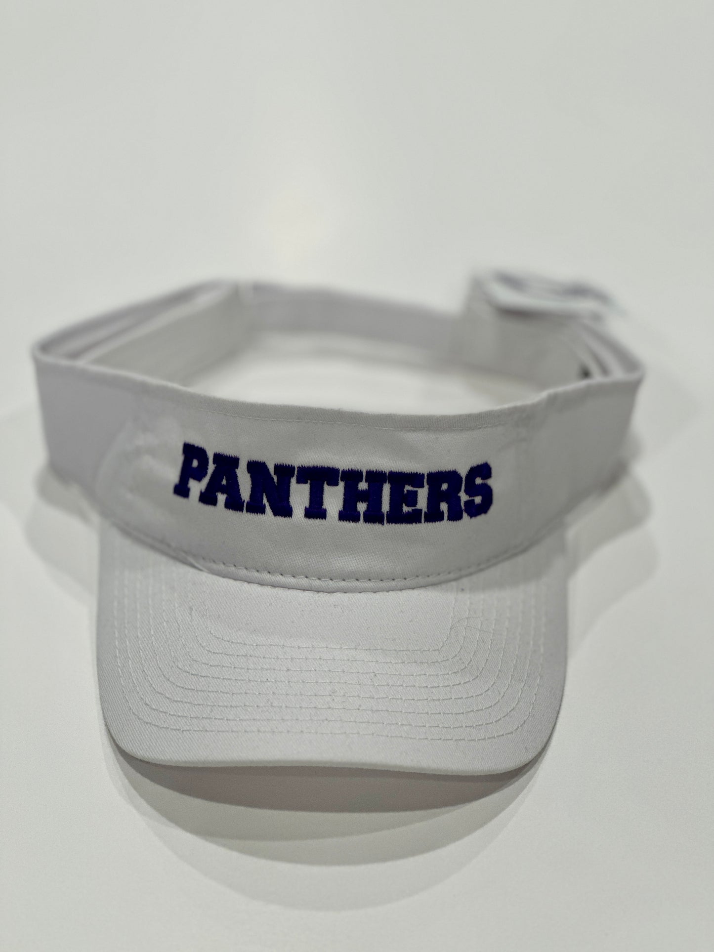 Panthers Visor White W/ Purple Embroidery
