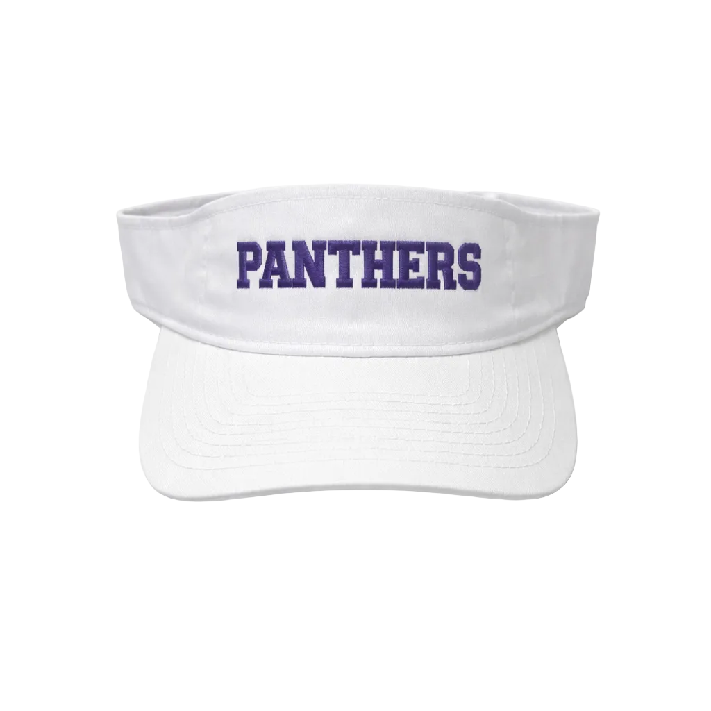 Panthers Visor White W/ Purple Embroidery