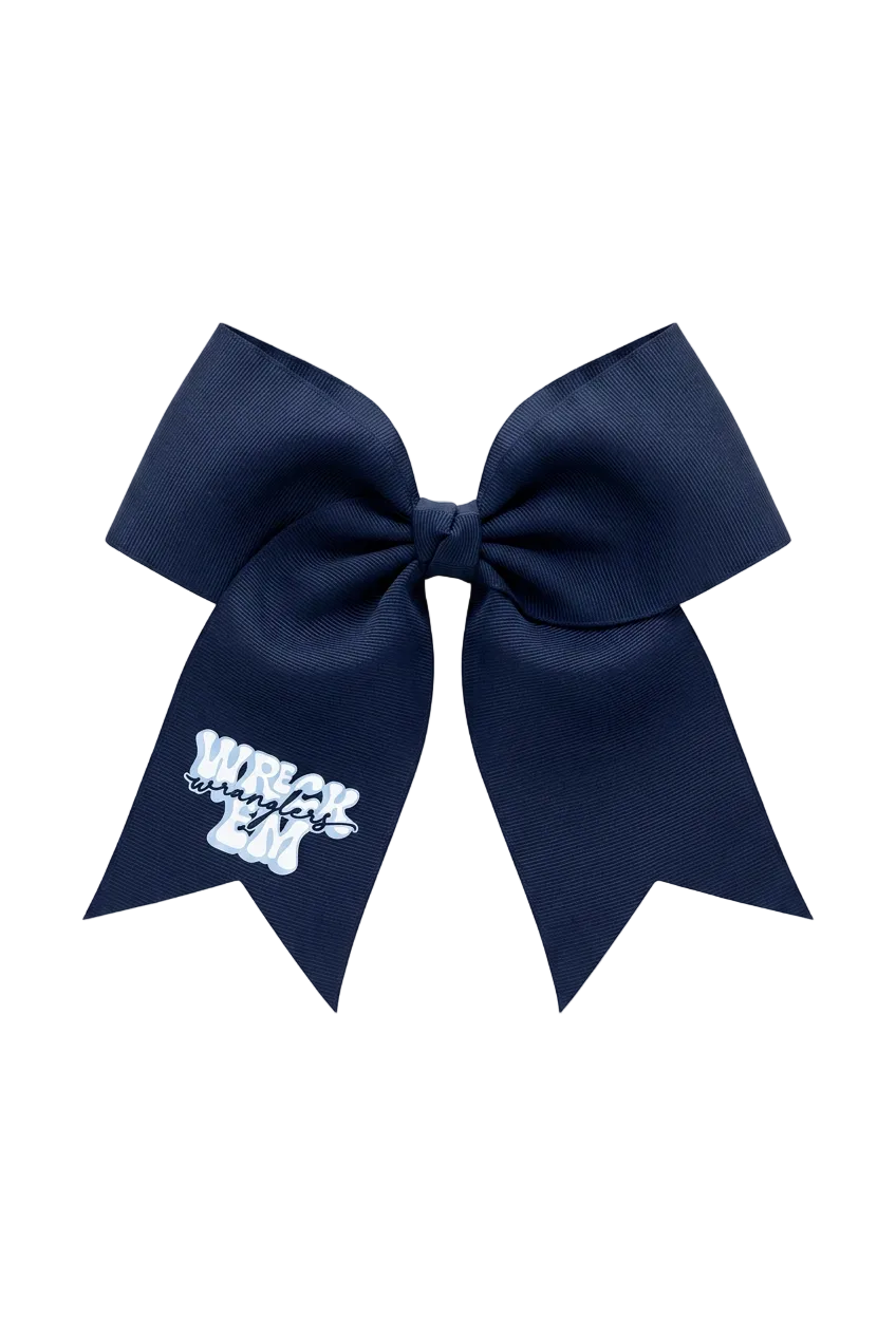 Cheer Bow Navy Wreck’em