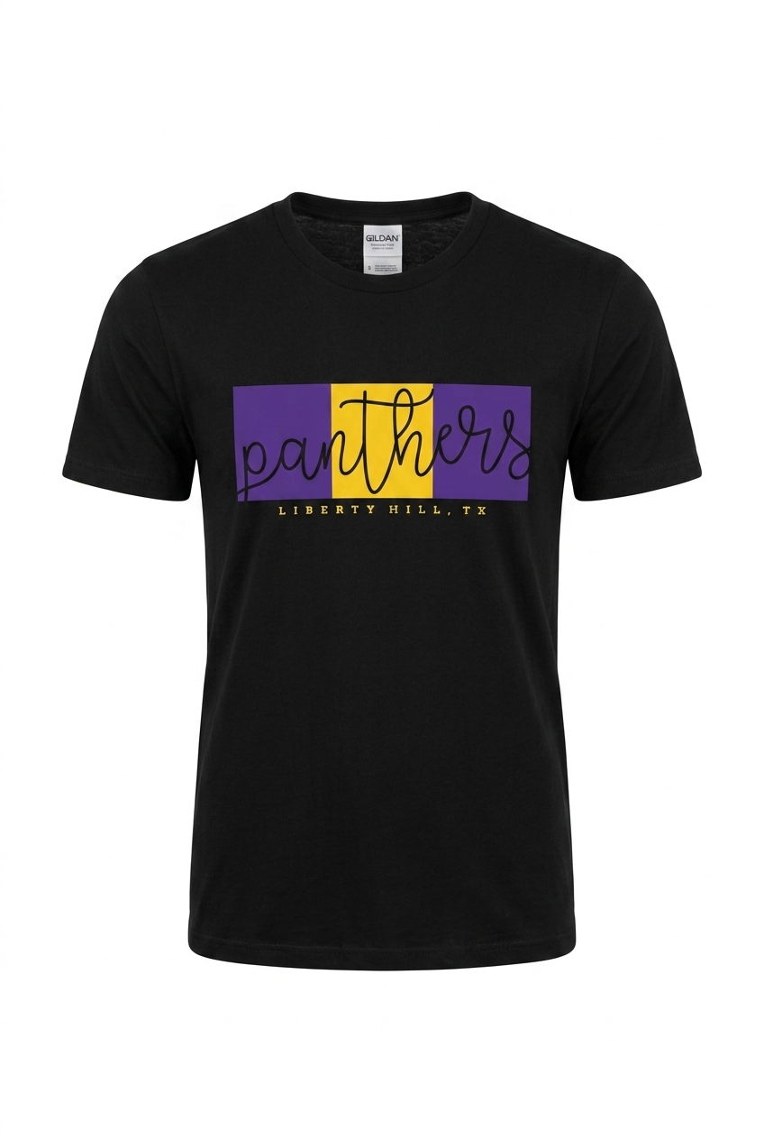 Panther Script Color Block T-Shirt