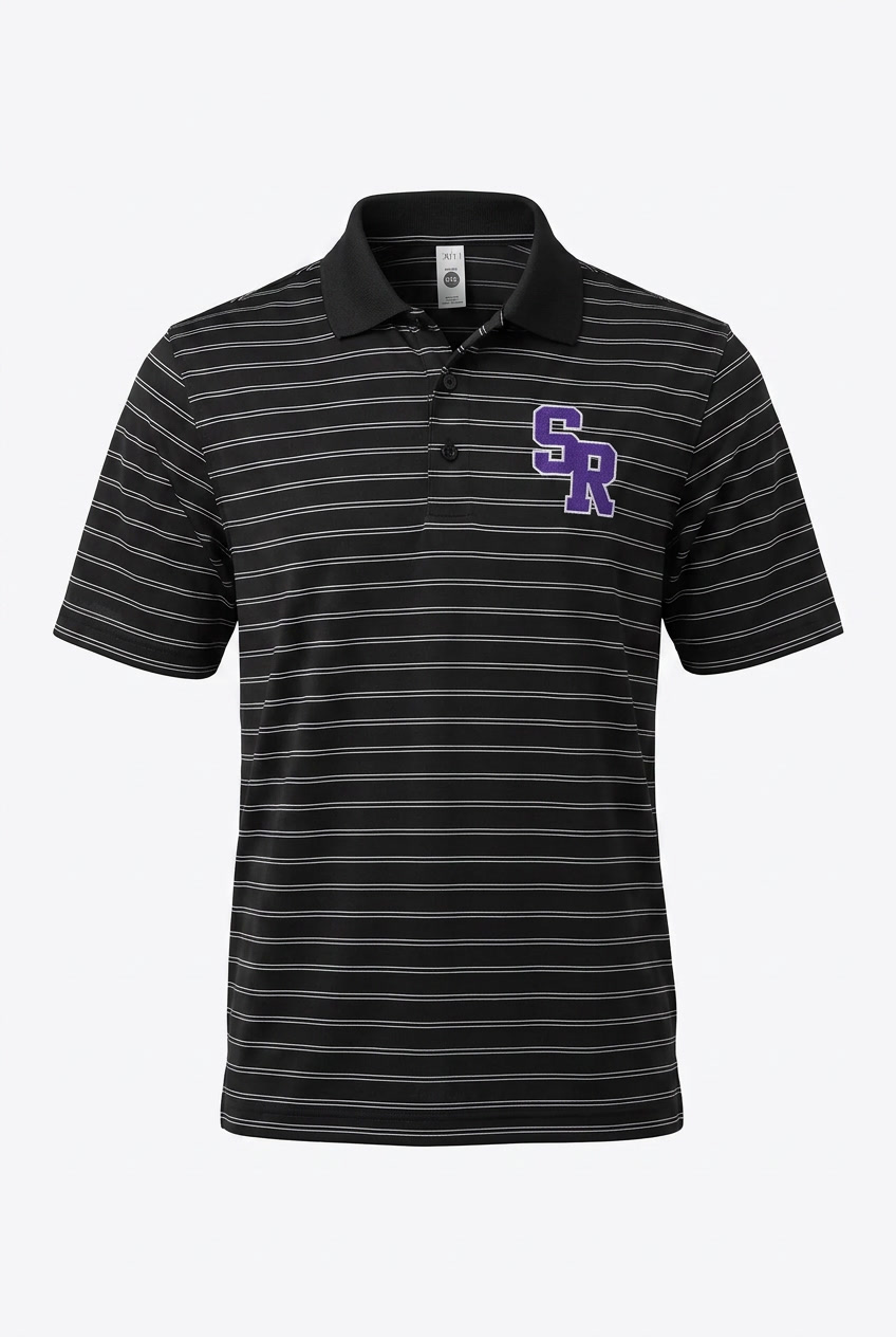 SR Stripe Black Polo