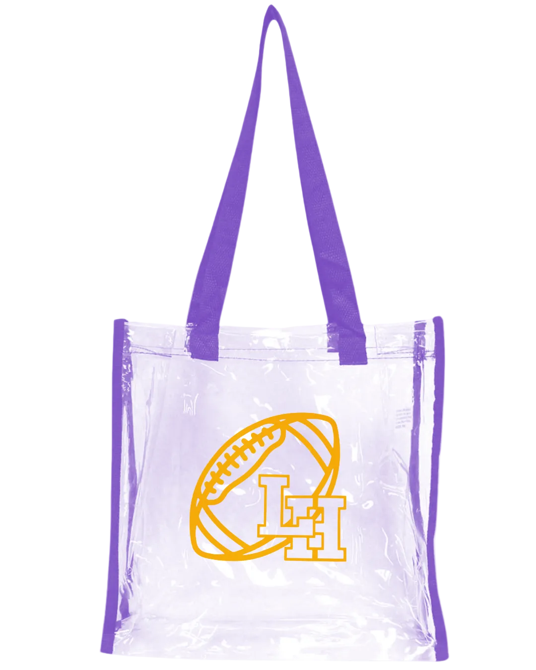 LH Football Clear Purple Tote Bag
