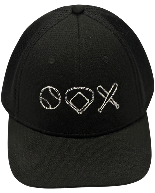 OC Proflex Black baseball Hat W/ White Embroidery