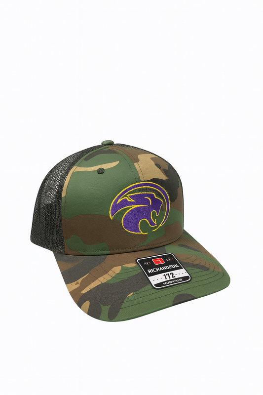 Cat Head Green Camo Trucker Hat