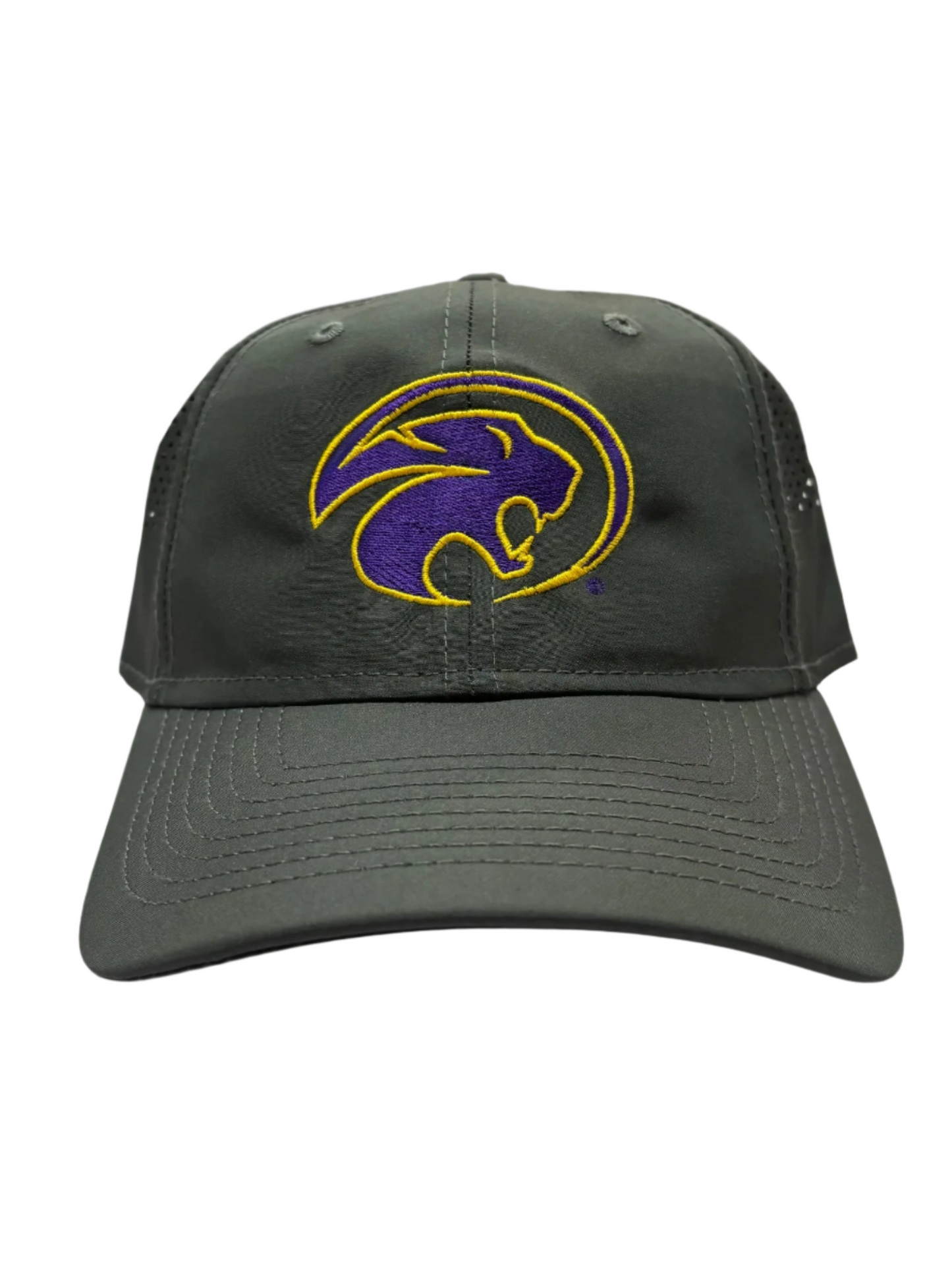 New Era Dri Fit Cat Head Gray Adjustable Hat Two Brand It