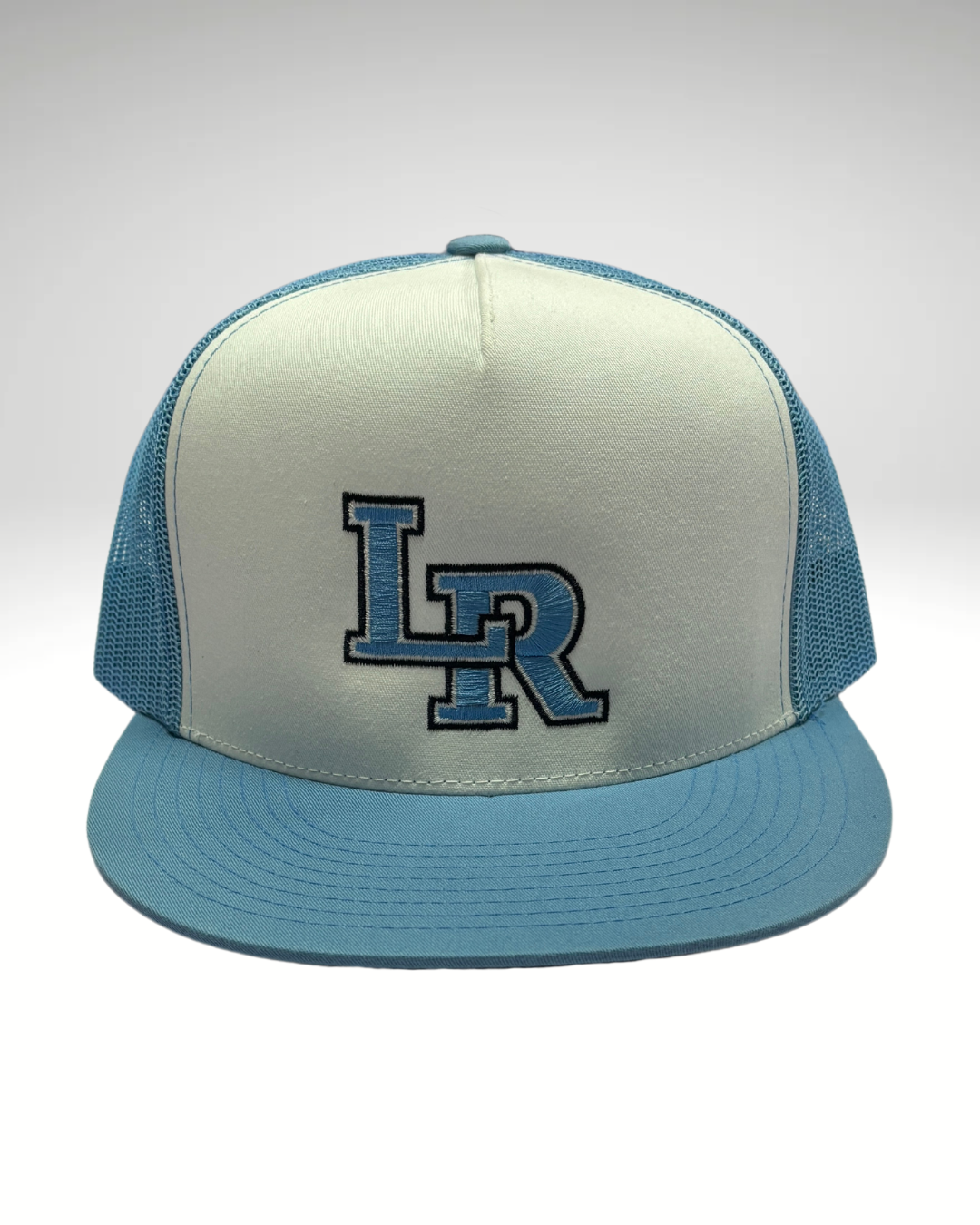 LR Light Blue White Snapback Hat