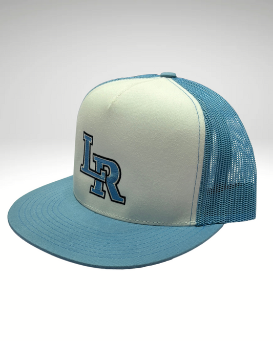 LR Light Blue White Snapback Hat
