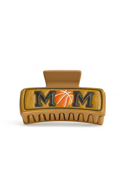 Basketball Leather Embossed Mom Hair Clip