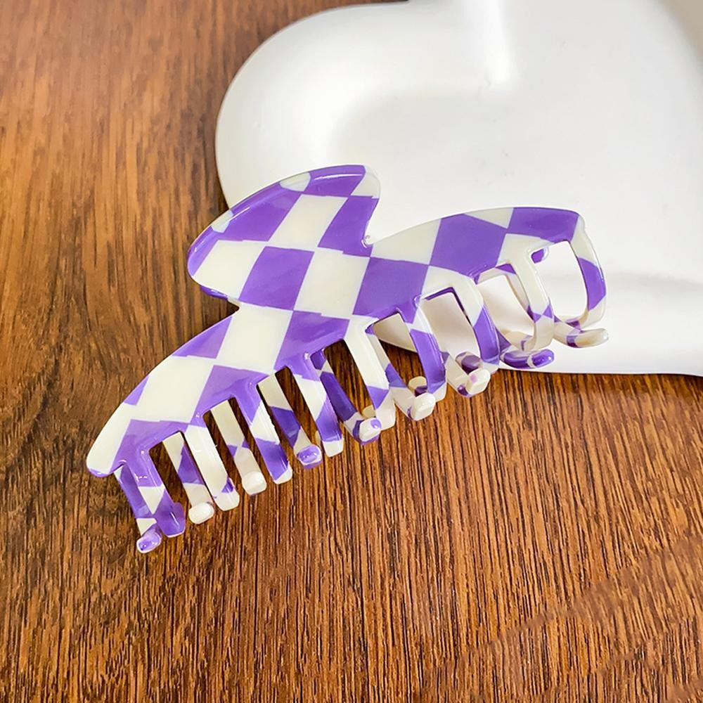 Checker Acetate Claw Hair Clip
