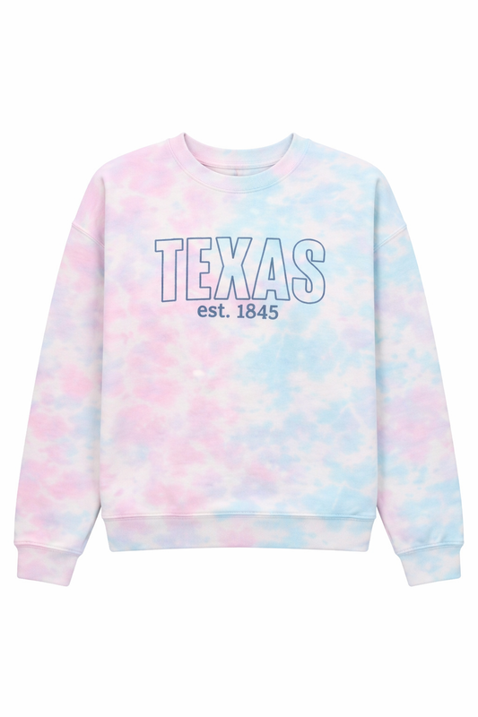 Cotten Candy Texas Outline Crewneck