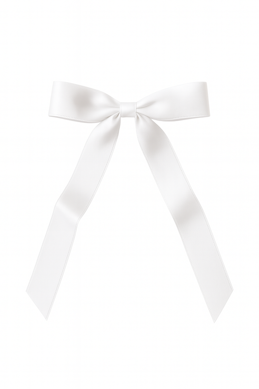 White Cotton Clip On Hair Bow