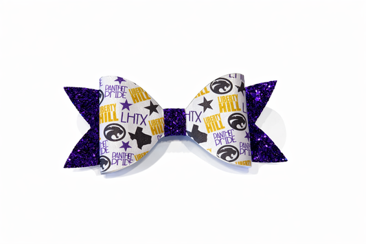 Panther LH Bow 5”  Clip Purple