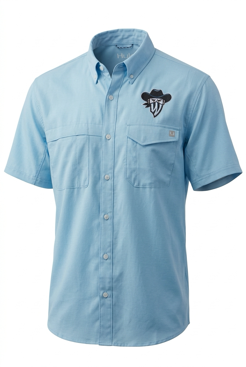 Mask HUK Light Blue Fishing Shirt