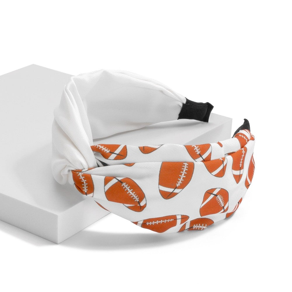 Football Printed Headband White